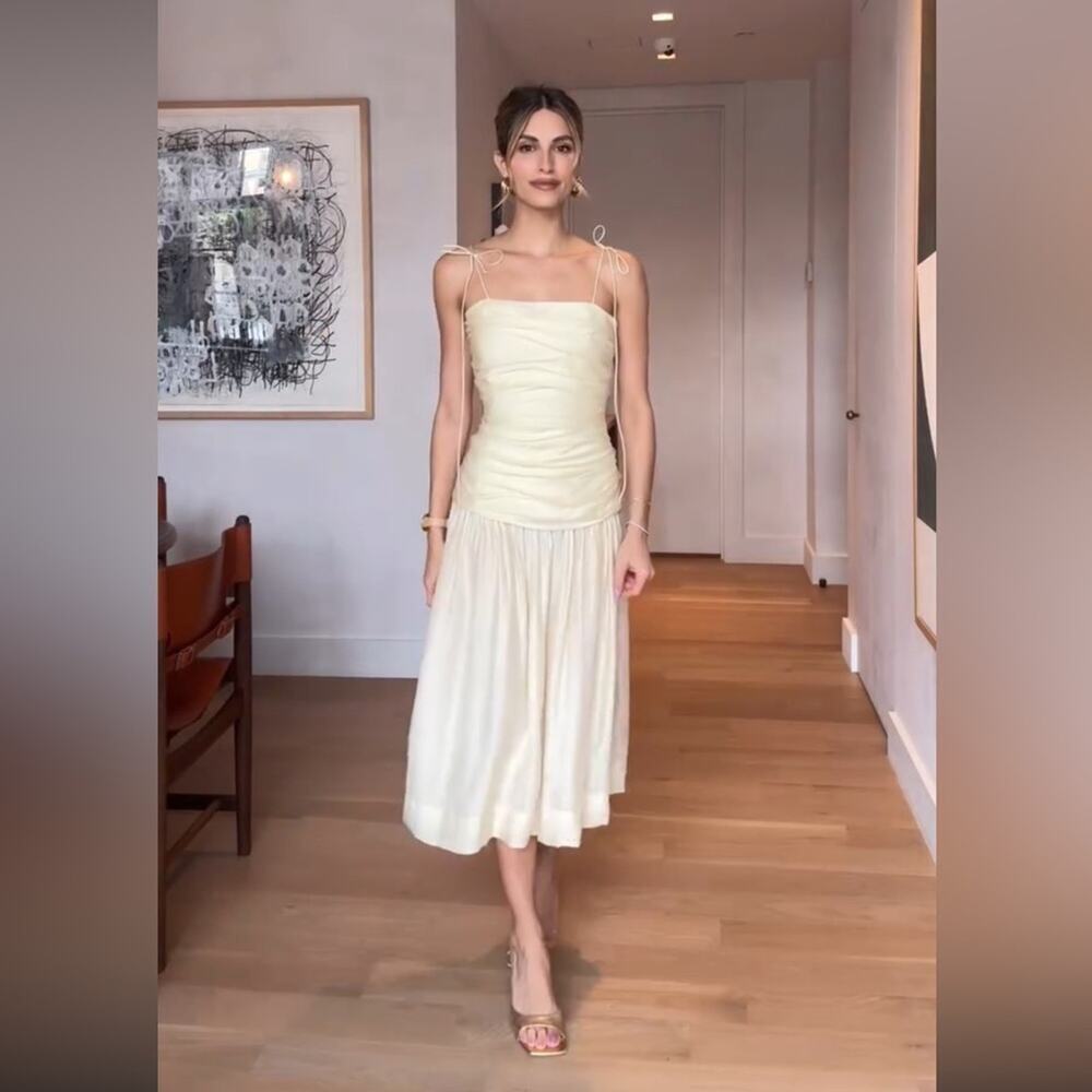 ZARA DRAPED MIDI DRESS ZW COLLECTION - Picture 2 of 14